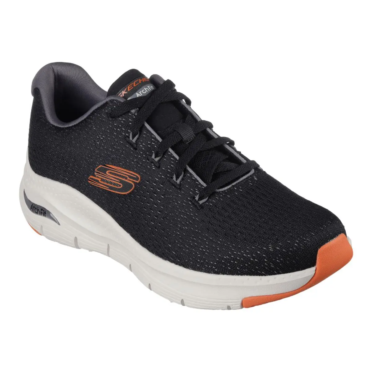 Mens Skechers Arch-fit Takar Sneaker - Black/orange Size 8.5 M US 232601/BKOR