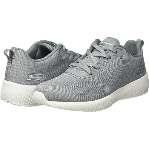 Skechers Squad Low Lace-up Trainers Sports Sneakers Men Shoes Gray Size 9.5 - Gray