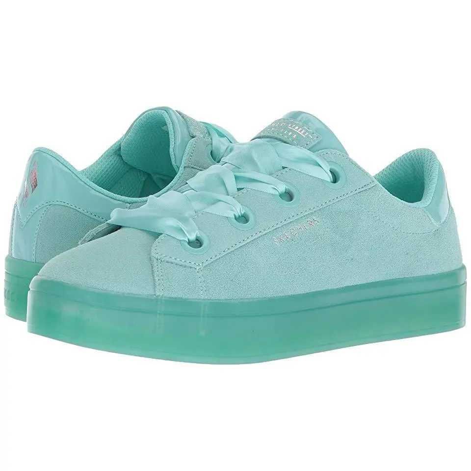 Skechers Hi-lite Suede Cooled Memory Foam Low Sport Women Shoes Mint Size 9 - MINT