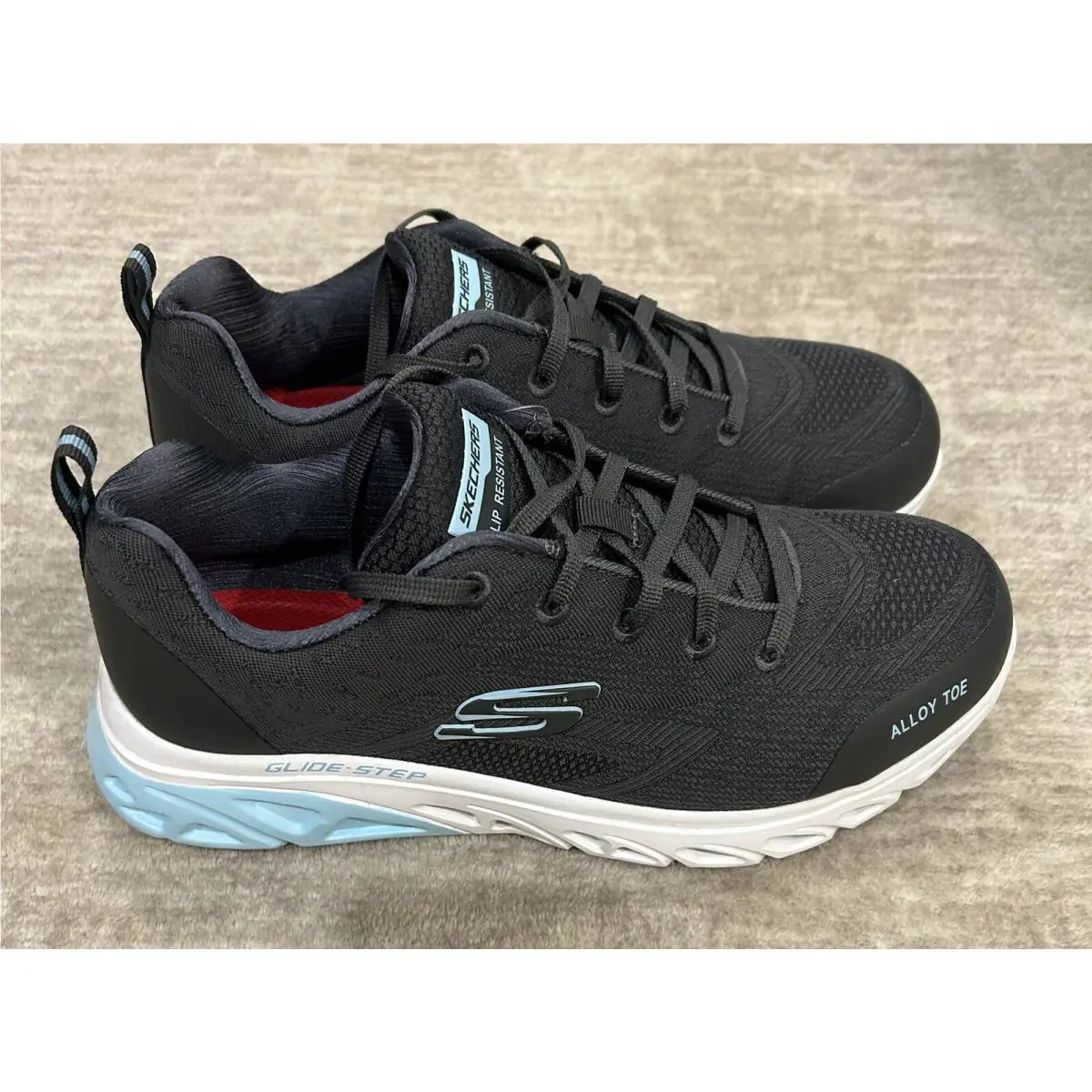 Skechers shoes - Skechers Glide Step SR-Alloy - Glide Step - Dark Gray Slate/Baby Blue (UPC: 195969834732) 11
