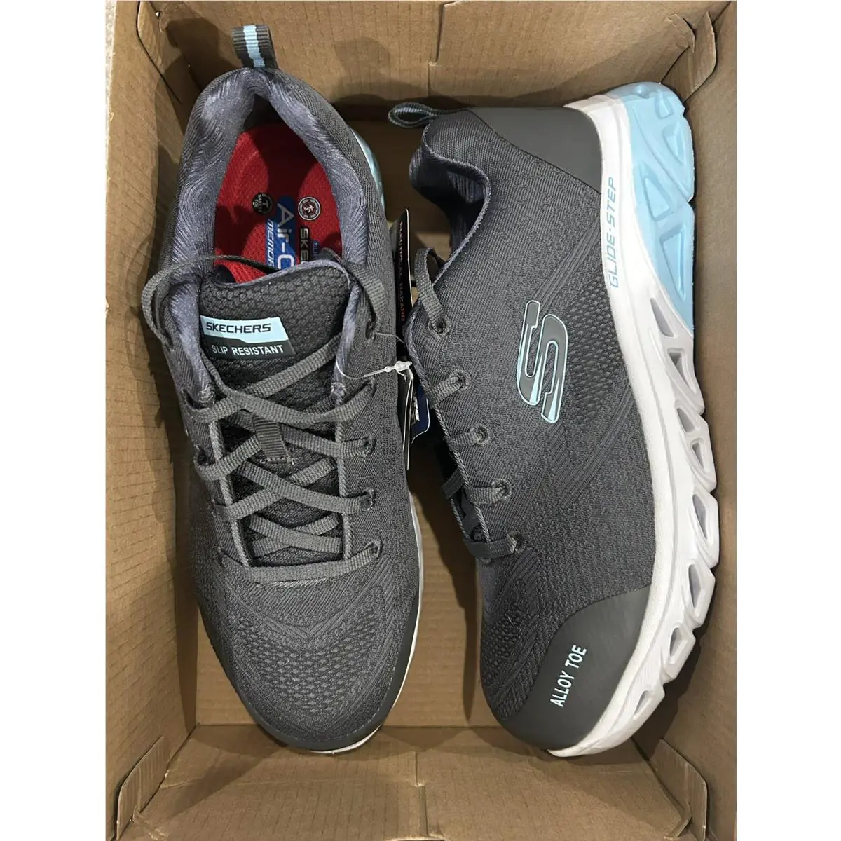 Skechers shoes - Skechers Glide Step SR-Alloy - Glide Step - Dark Gray Slate/Baby Blue (UPC: 195969834732) 5