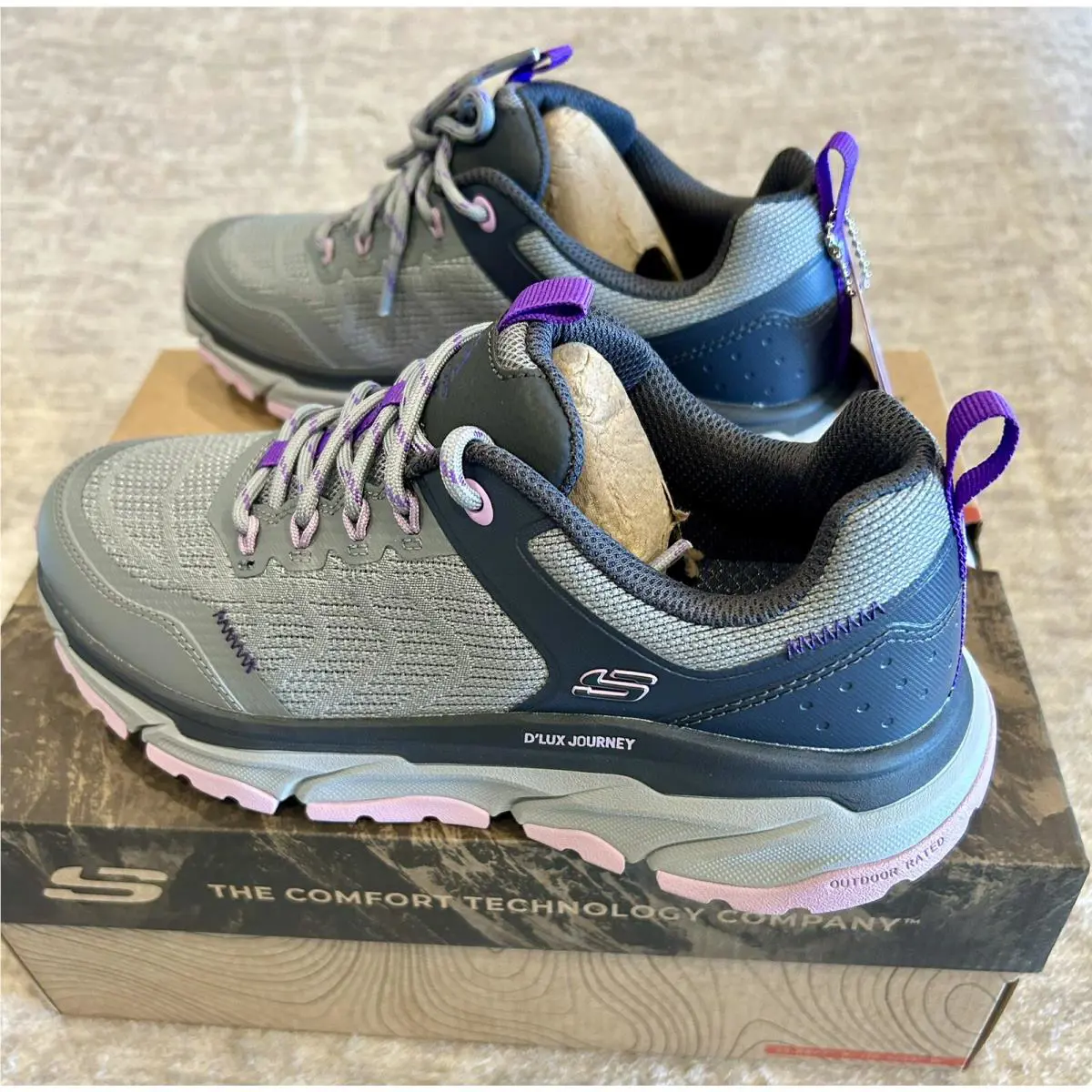 Skechers shoes - Skechers D`Lux Journey - Journey - Light & Dark Gray- with Purple & Pink (UPC: 197627108315) 8