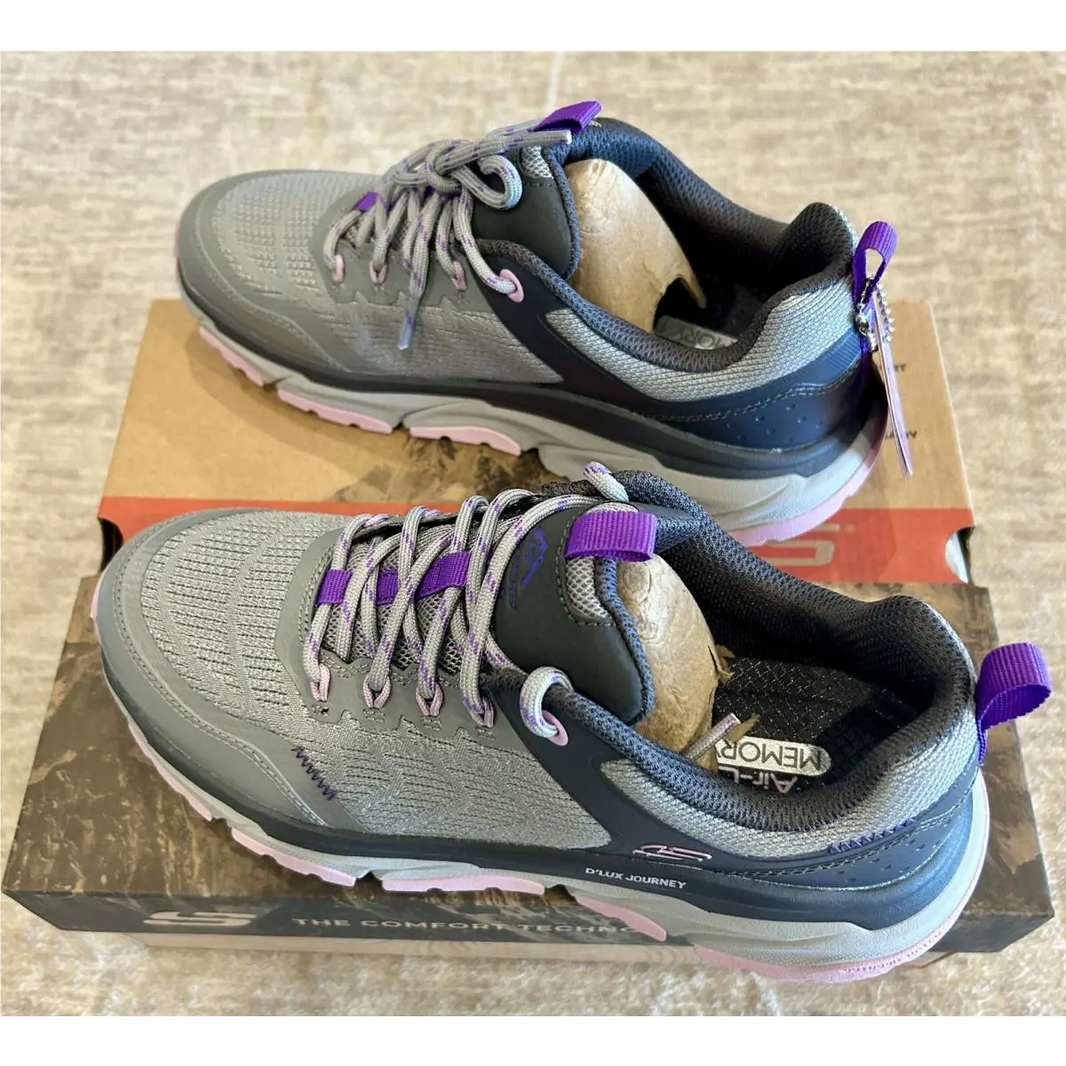 Skechers shoes - Skechers D`Lux Journey - Journey - Light & Dark Gray- with Purple & Pink (UPC: 197627108315) 9