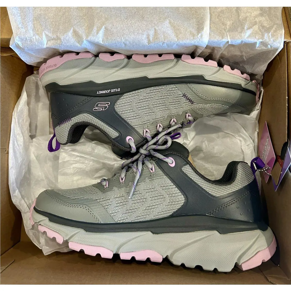 Skechers shoes - Skechers D`Lux Journey - Journey - Light & Dark Gray- with Purple & Pink (UPC: 197627108315) 5