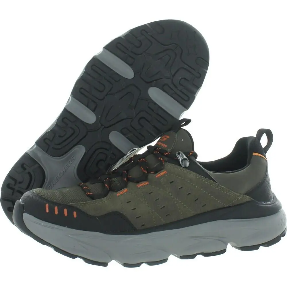 Skechers Delmont Sonaro Low Trainers Sports Sneakers Men Shoes Olive Size 11 - OLIVE / BLACK