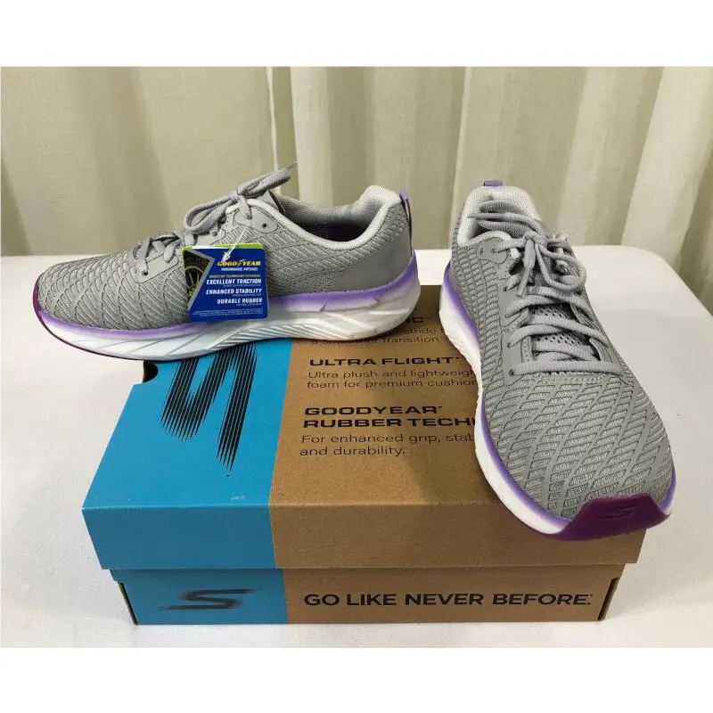 Skechers shoes - Go Run Balance 2 Lace-up Running Shoe Sneakers - 172013 - Gray/Purple (UPC: 195204215388) 8