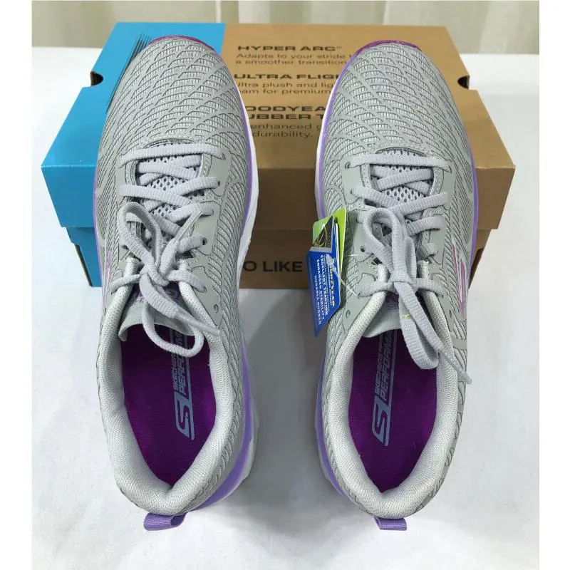 Skechers shoes - Go Run Balance 2 Lace-up Running Shoe Sneakers - 172013 - Gray/Purple (UPC: 195204215388) 10