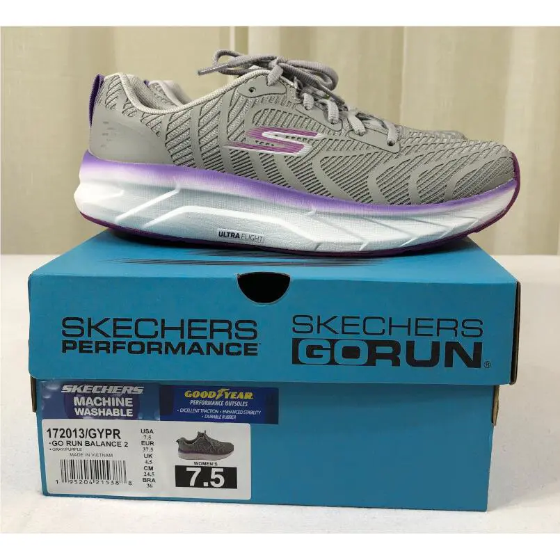 Skechers shoes - Go Run Balance 2 Lace-up Running Shoe Sneakers - 172013 - Gray/Purple (UPC: 195204215388) 21
