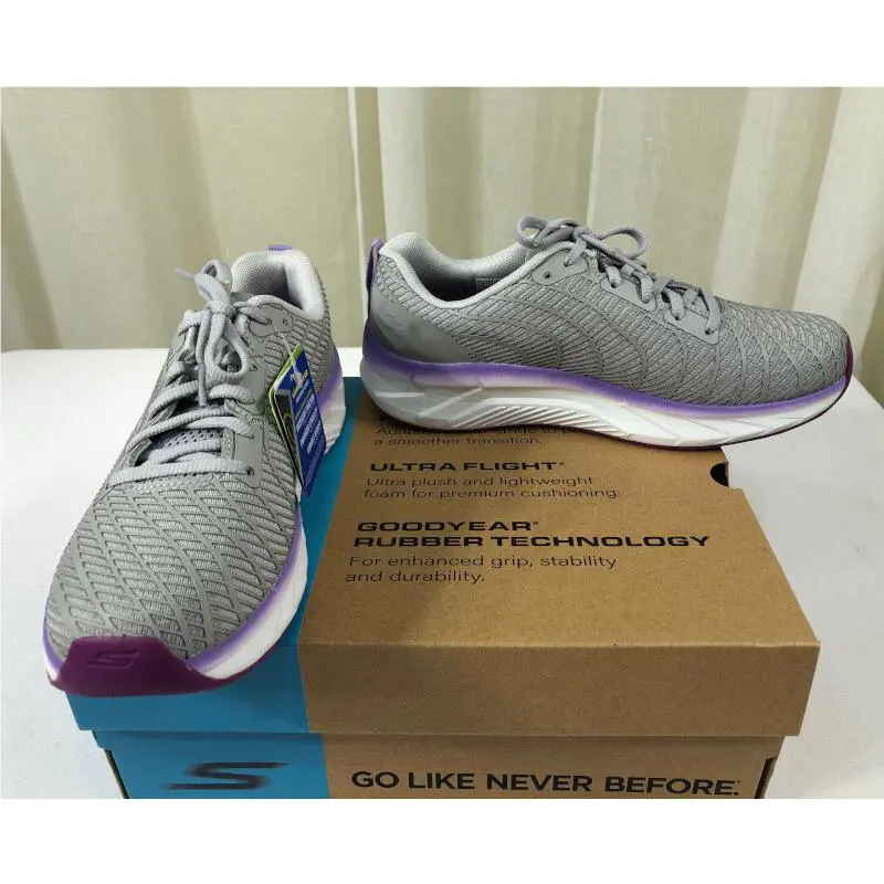 Skechers shoes - Go Run Balance 2 Lace-up Running Shoe Sneakers - 172013 - Gray/Purple (UPC: 195204215388) 6