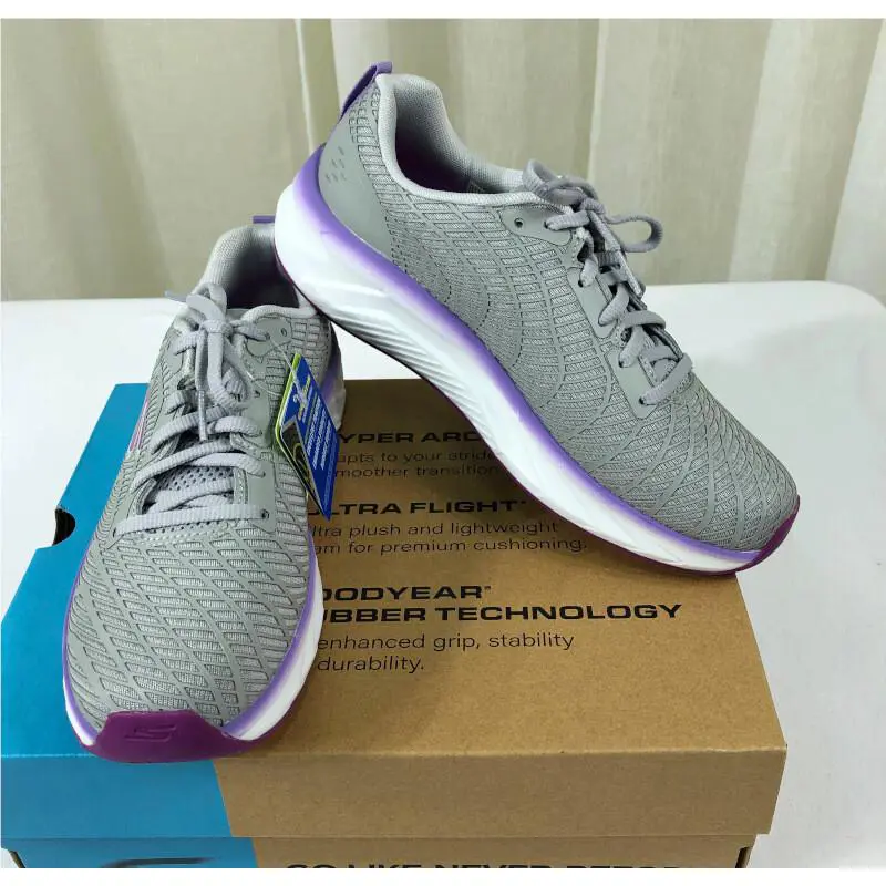 Skechers shoes - Go Run Balance 2 Lace-up Running Shoe Sneakers - 172013 - Gray/Purple (UPC: 195204215388) 4