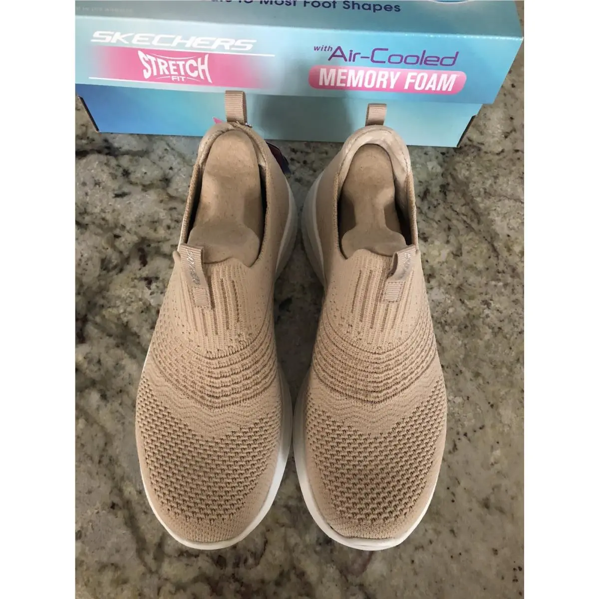 Skechers Stretch Fit Air Cooled Memory Foam Ultra Flex Taupe Women’s Shoes