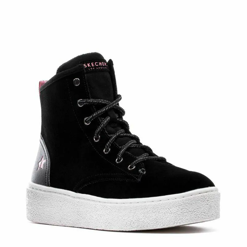 Skechers Chelsea Punk ST HI Memory Foam Women Boots Shoes Black Size 7 - BLACK / WHITE / GUM