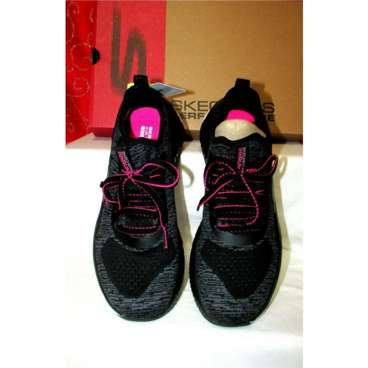 Skechers shoes - SKECHERS ULTRA GO RUN STEADY SWIFT - 16025 - Black/HOT PINK (UPC: 1931139920008) 5