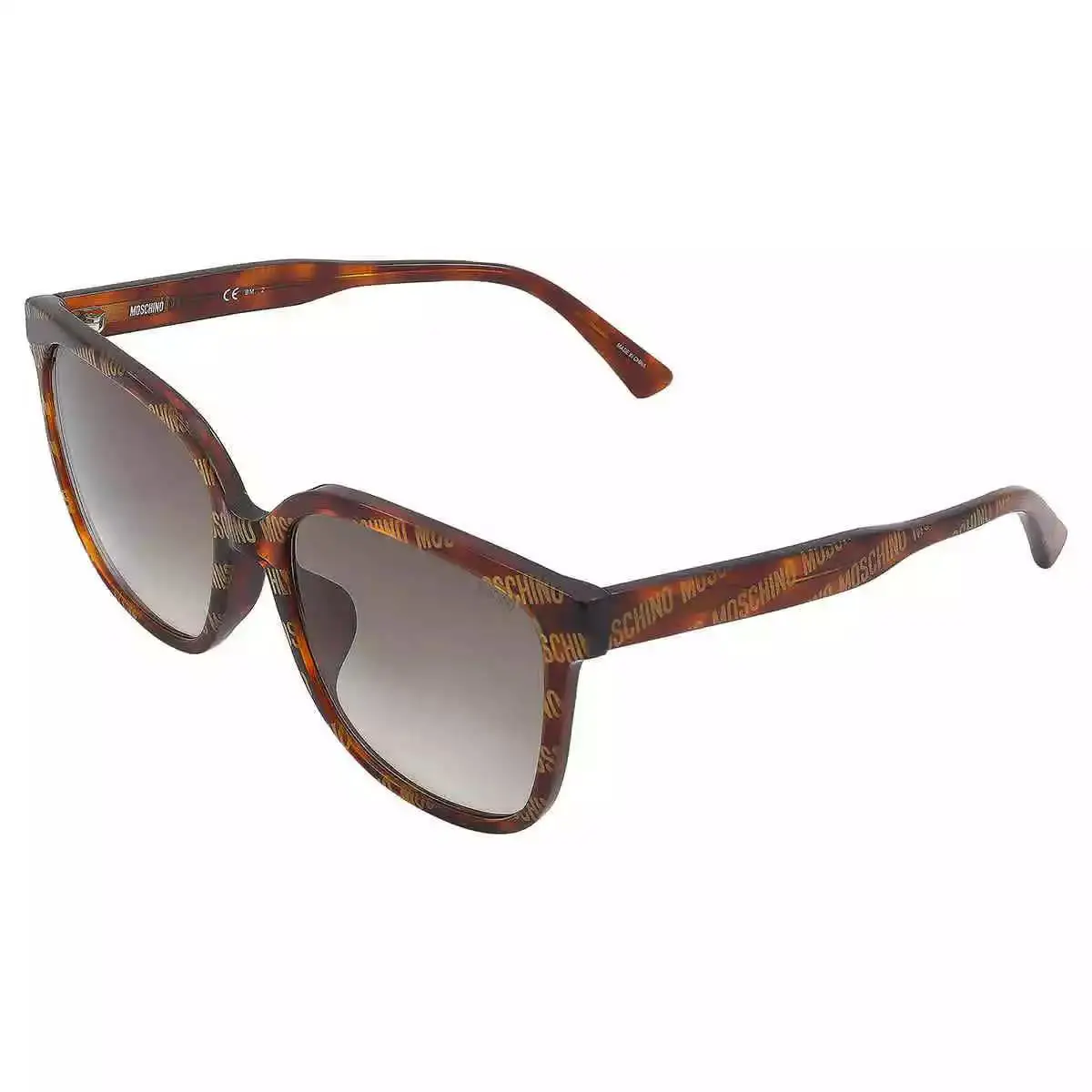Moschino MOS134/F/S Havana Logo Square Sunglasses Brown Gradient Lens 58mm Women