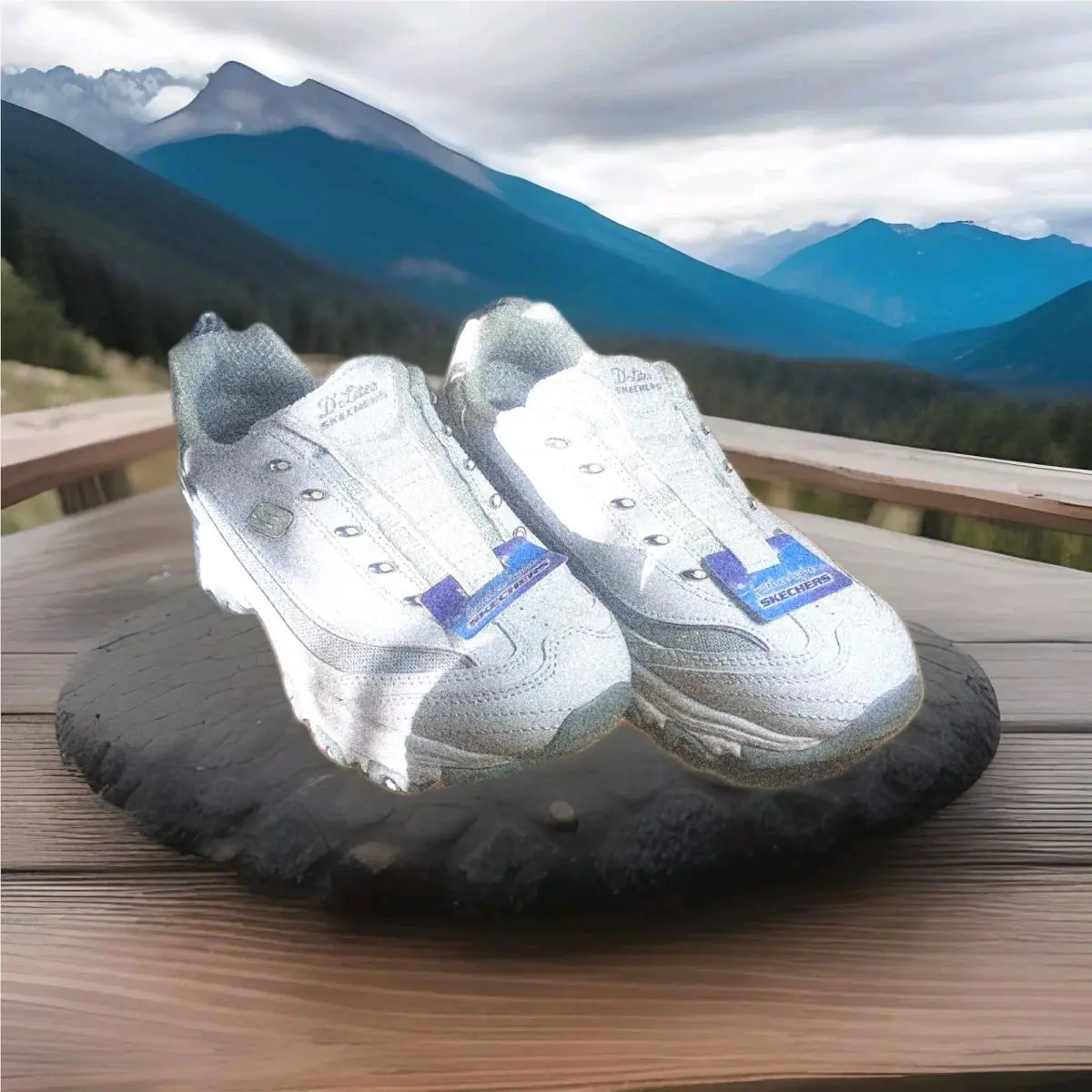 Skechers shoes - Skechers D`Lites Bright Sky - Bright Sky - 11595 - White/Silver (UPC: 885125968486) 1