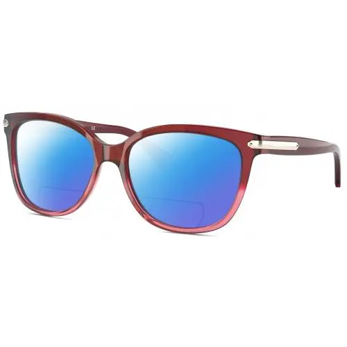 Coach HC8132 Cat Eye Polarized Bifocal Sunglass Glitter Pink Crystal 57mm 41 Opt