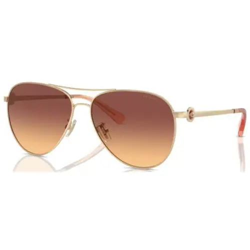Coach HC7128 900578 Sunglasses Women`s Light Gold/maroon Canary Full Rim 58mm