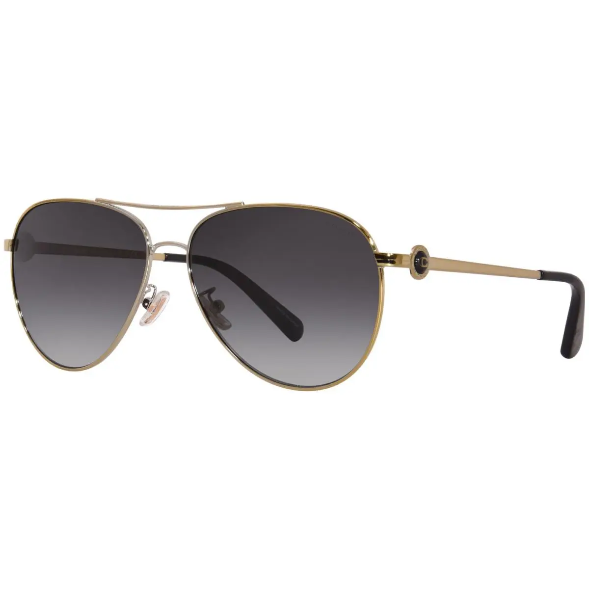Coach HC7128 9005/3C Sunglasses Women`s Shiny Light Gold/grey Gradient 58mm