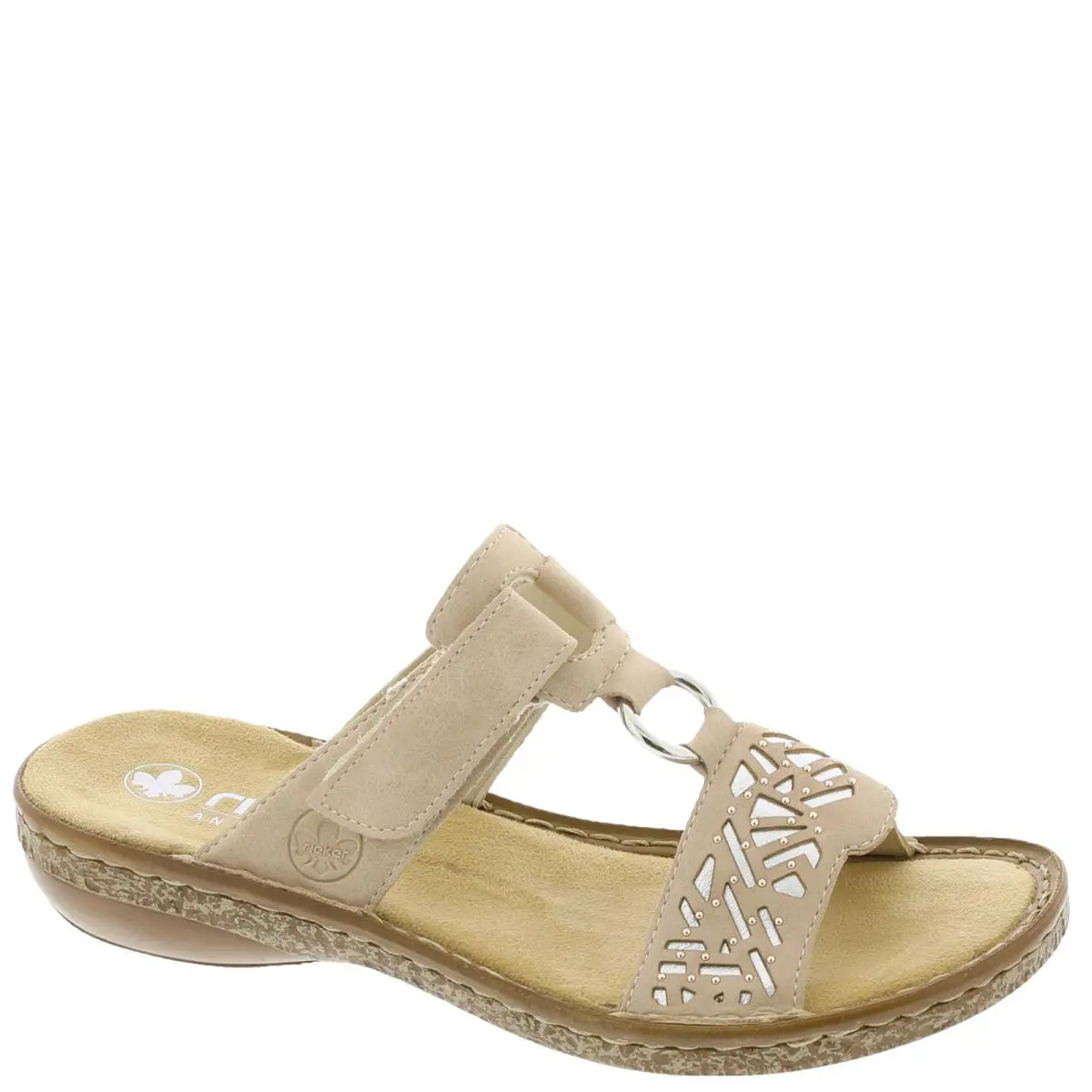 Rieker Regina 63 Women`s Sandal - Beige/Silver
