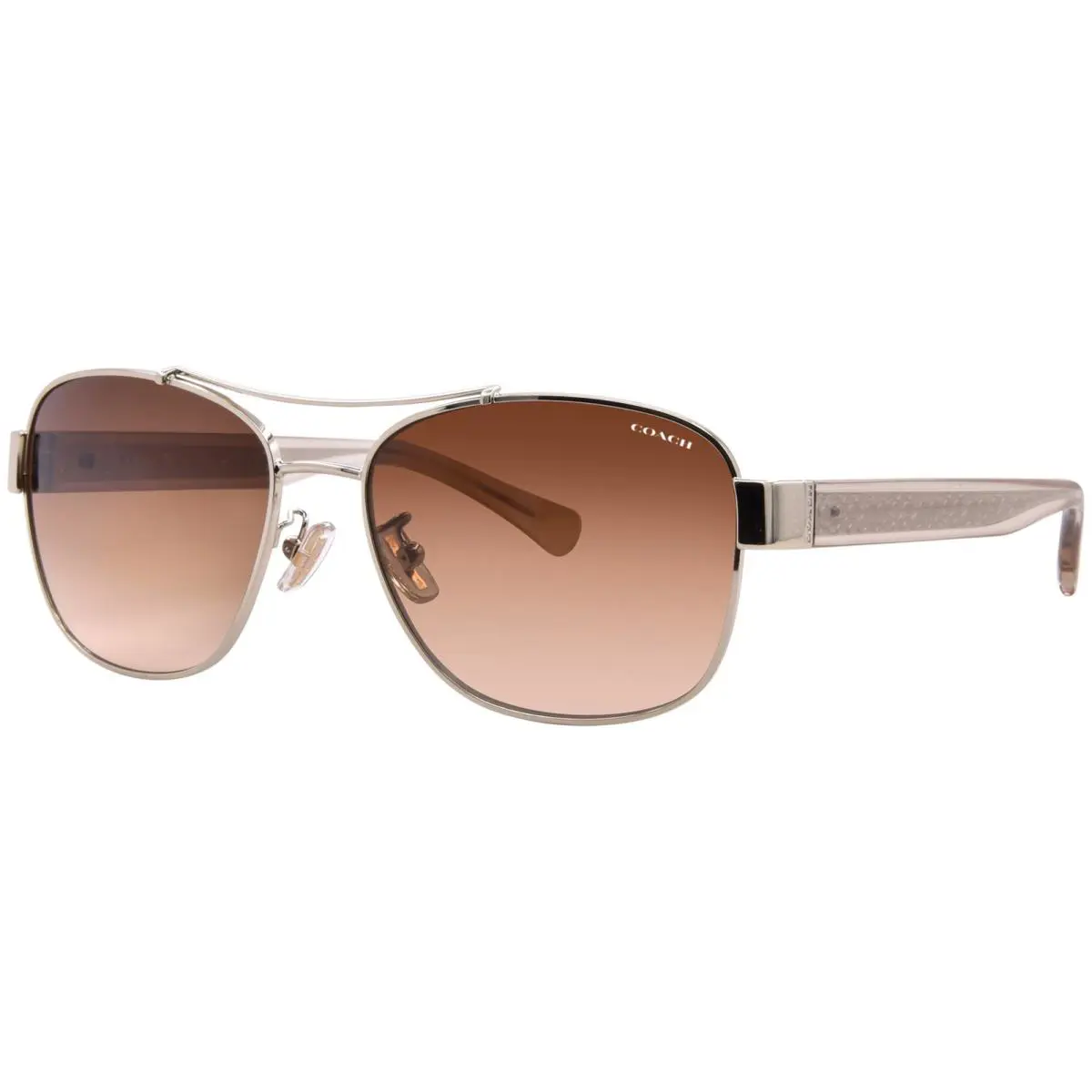 Coach Women`s HC7064 HC/7064 9265/13 Gold/crystal Brown Pilot Sunglasses 56mm