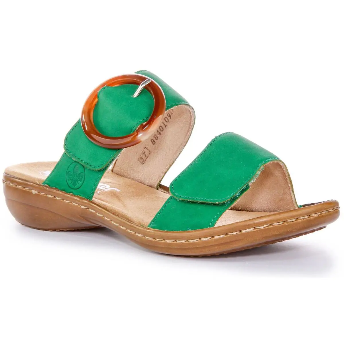 Rieker 60894-52 Fast Fasten Spring Leather Womens Sandal Green US 6 - 10