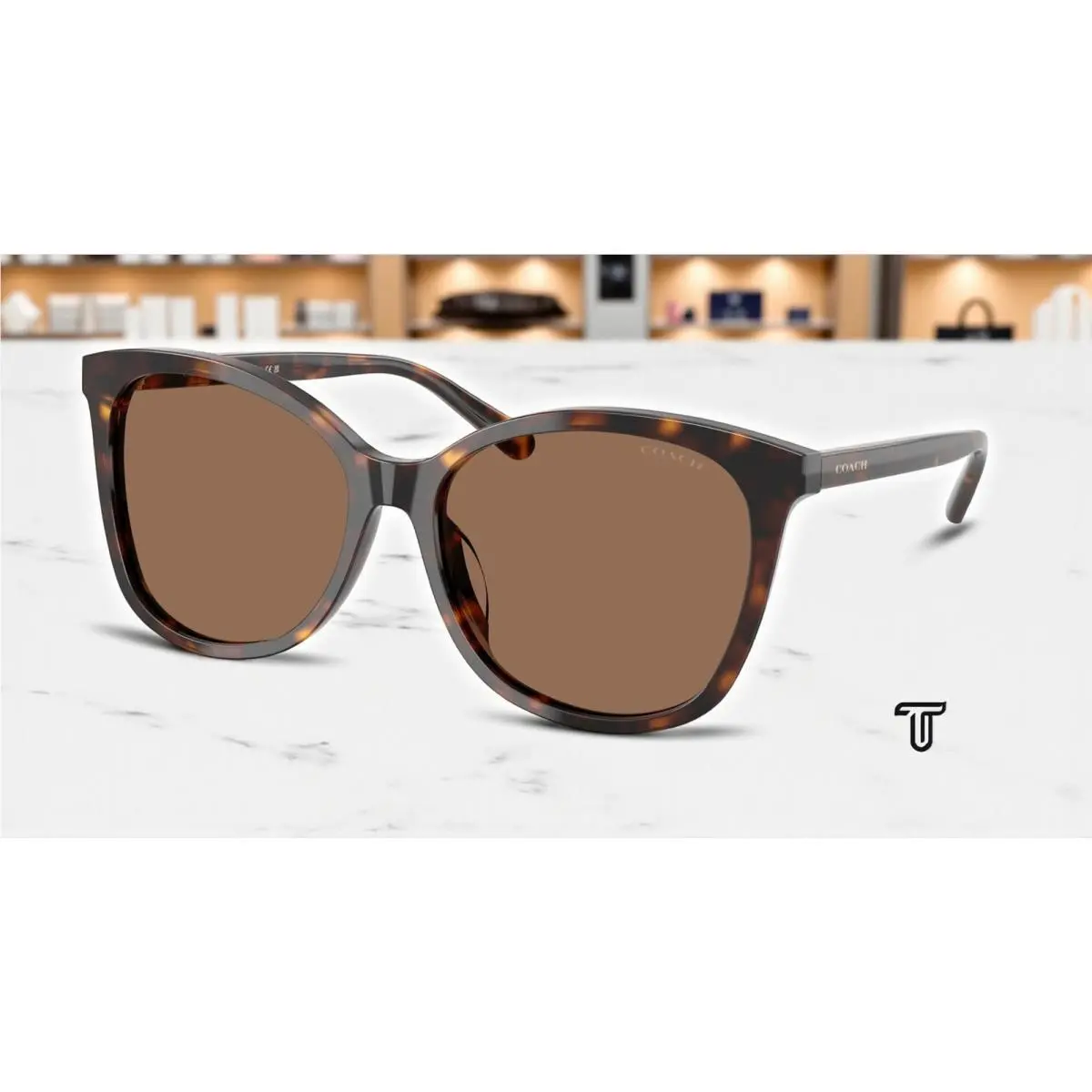 Coach HC8271U 512073 Dark Tortoise Dark Brown 57 mm Women`s Sunglasses