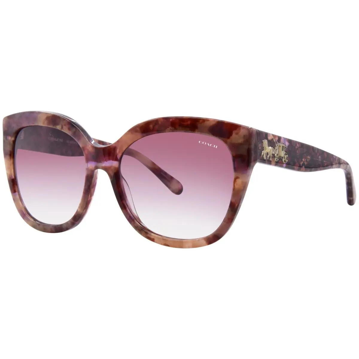 Coach L1083 HC8264 57398H Sunglasses Women`s Petal Tortoise/purple Gradient 56mm