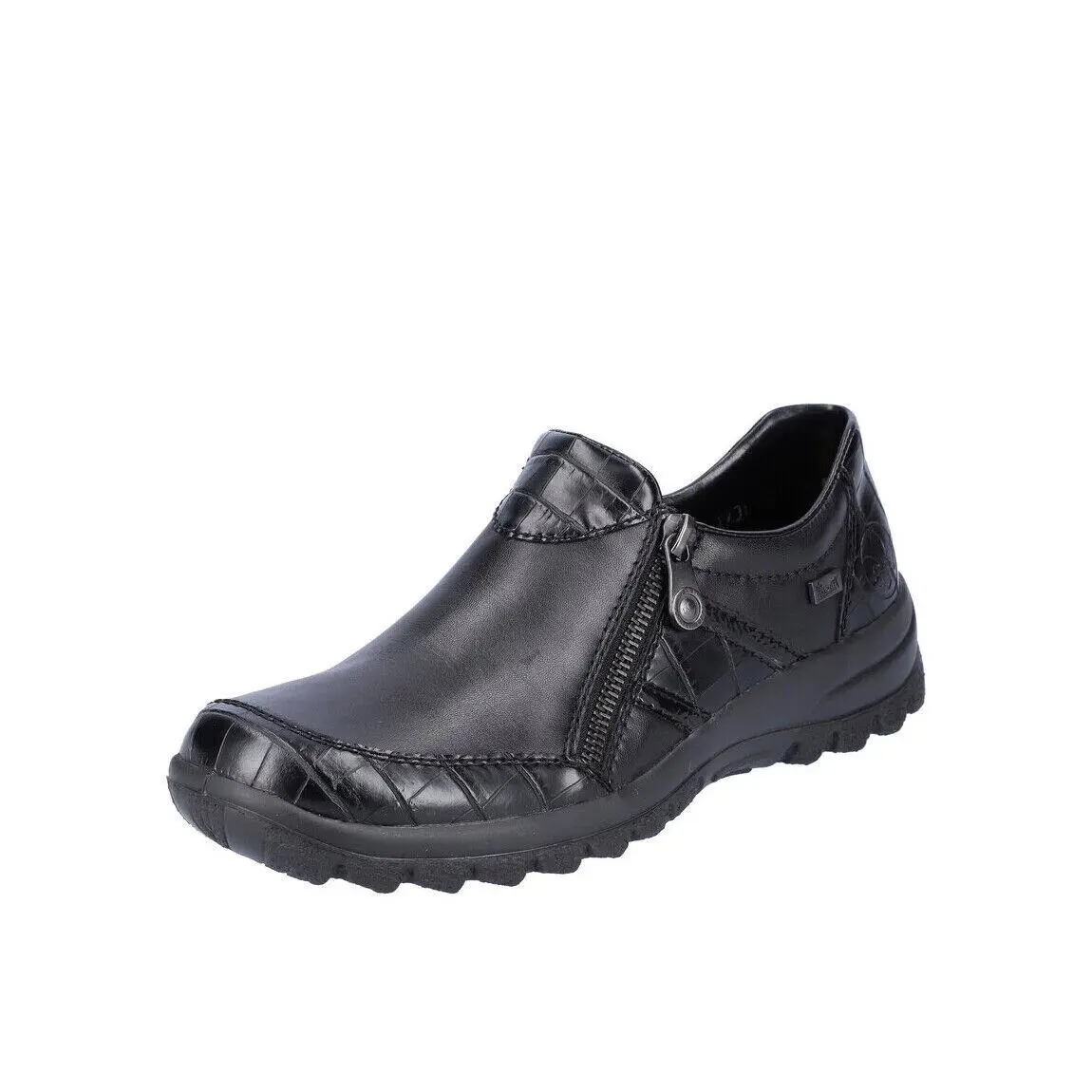 Rieker Women`s L7166-00 Black Waterproof Side Zipper Lace-up Sneaker Size EU 38