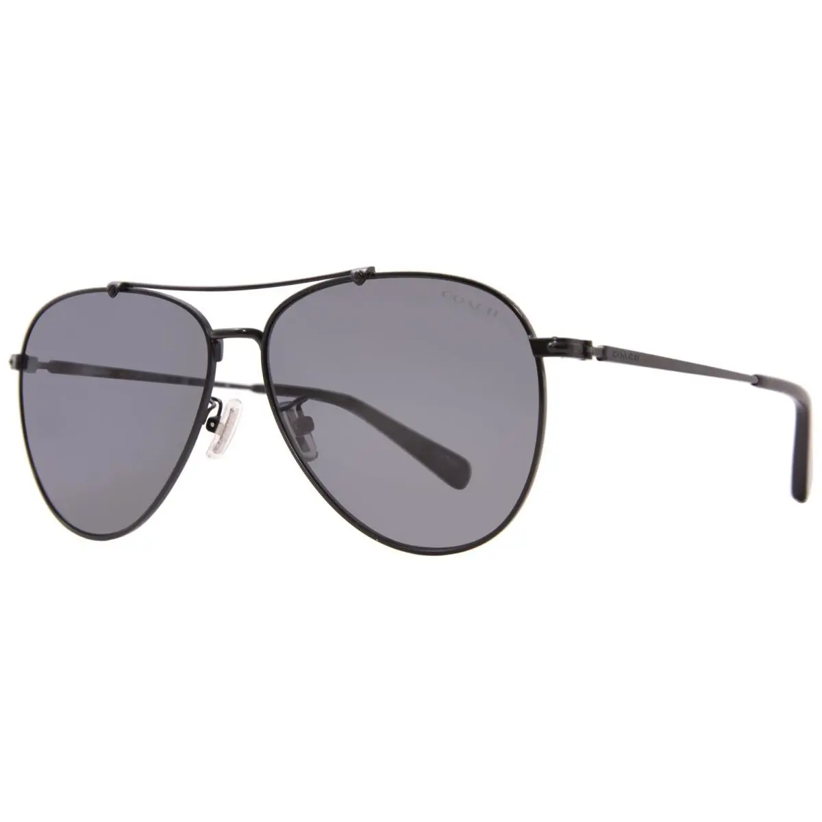 Coach CA575 HC7136 939381 Sunglasses Men`s Satin Black/polarized Dark Gray 60mm