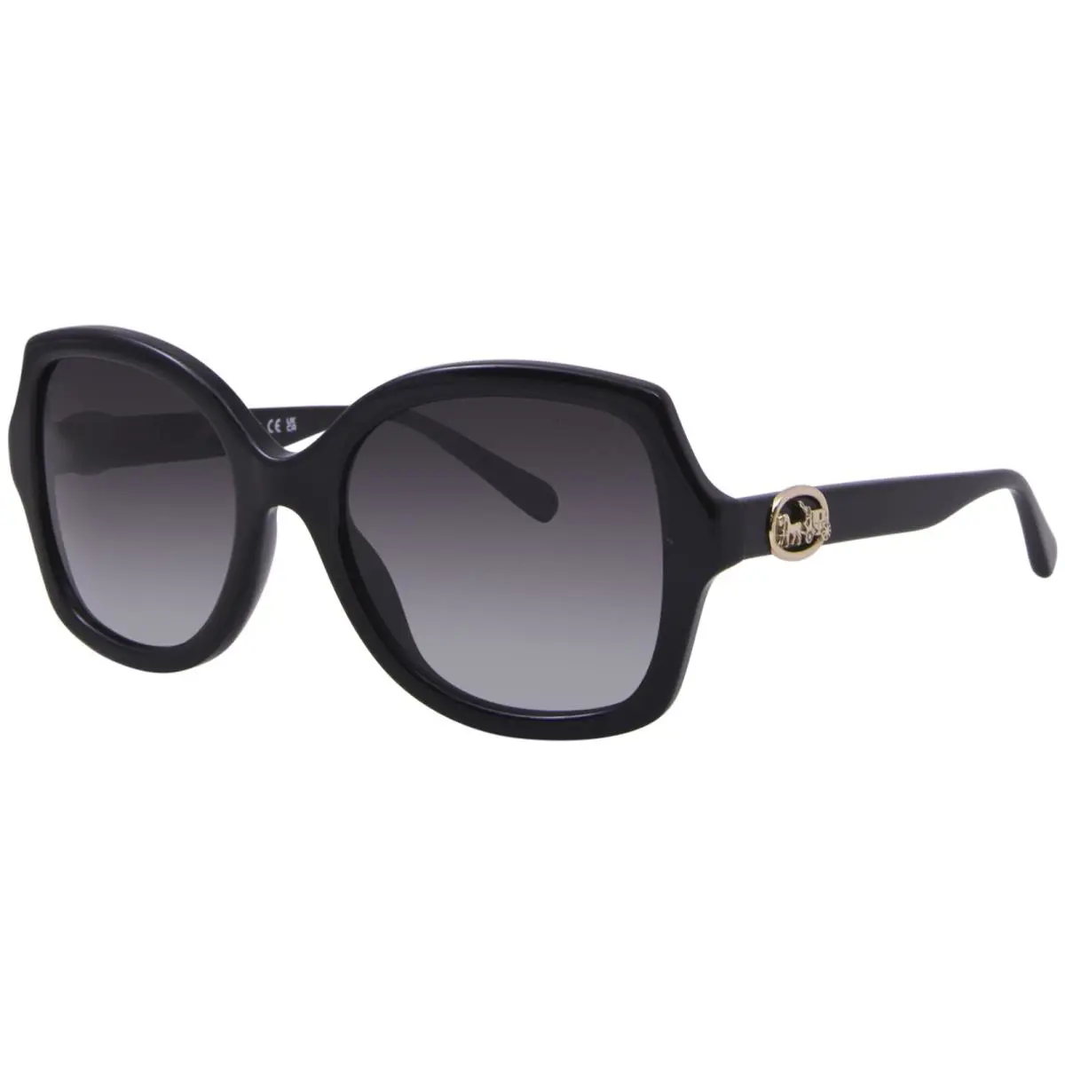 Coach HC8295 50028G Sunglasses Women`s Black/dark Grey Gradient Lenses 56mm