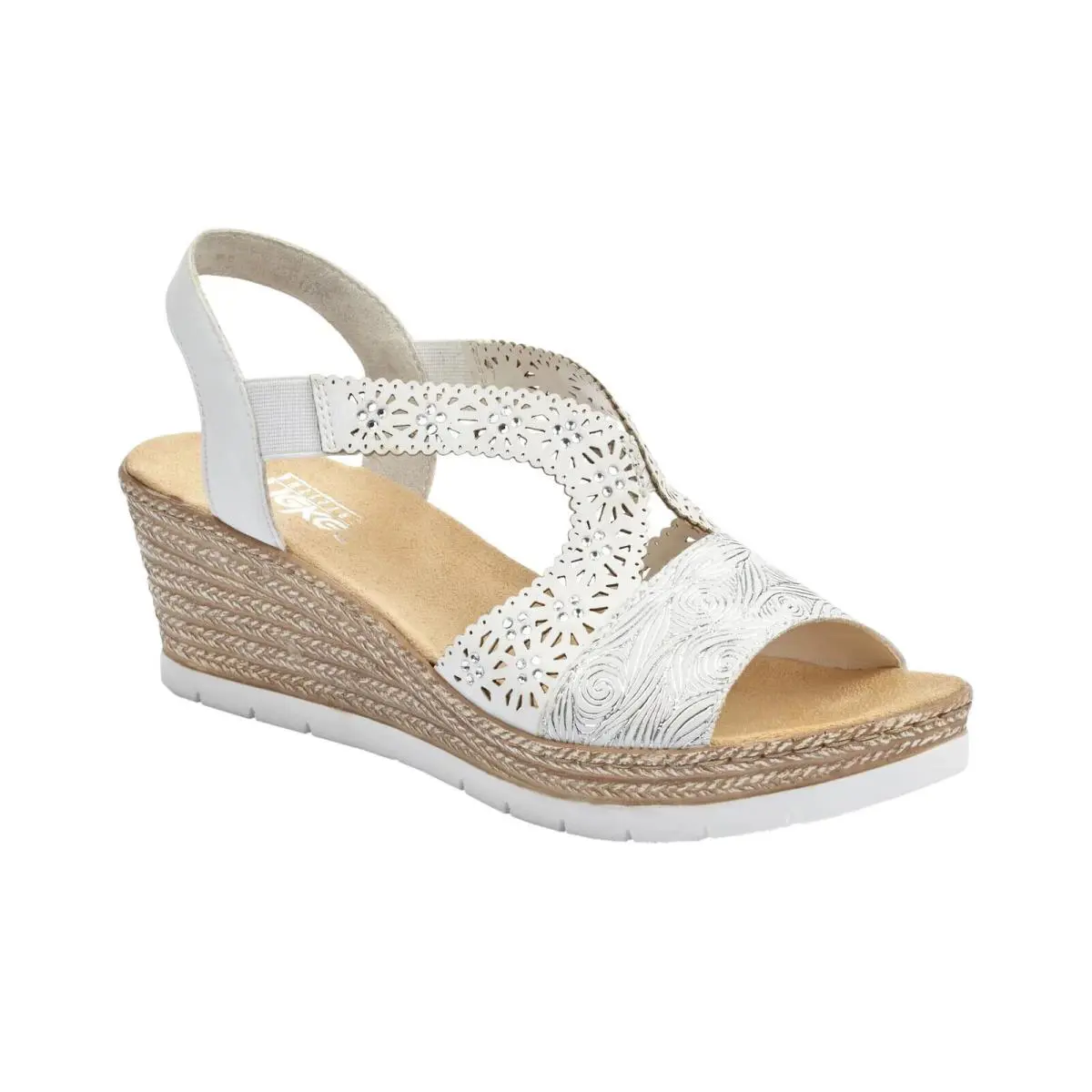 Rieker Women`s 61916-80 Wedge Heeled Open Toe Ankle Strap Sandals Size EU 42