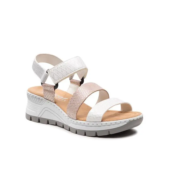 Rieker Women`s 66401-90 Wedge Heeled Open Toe Ankle Strap Sandals Size EU 42