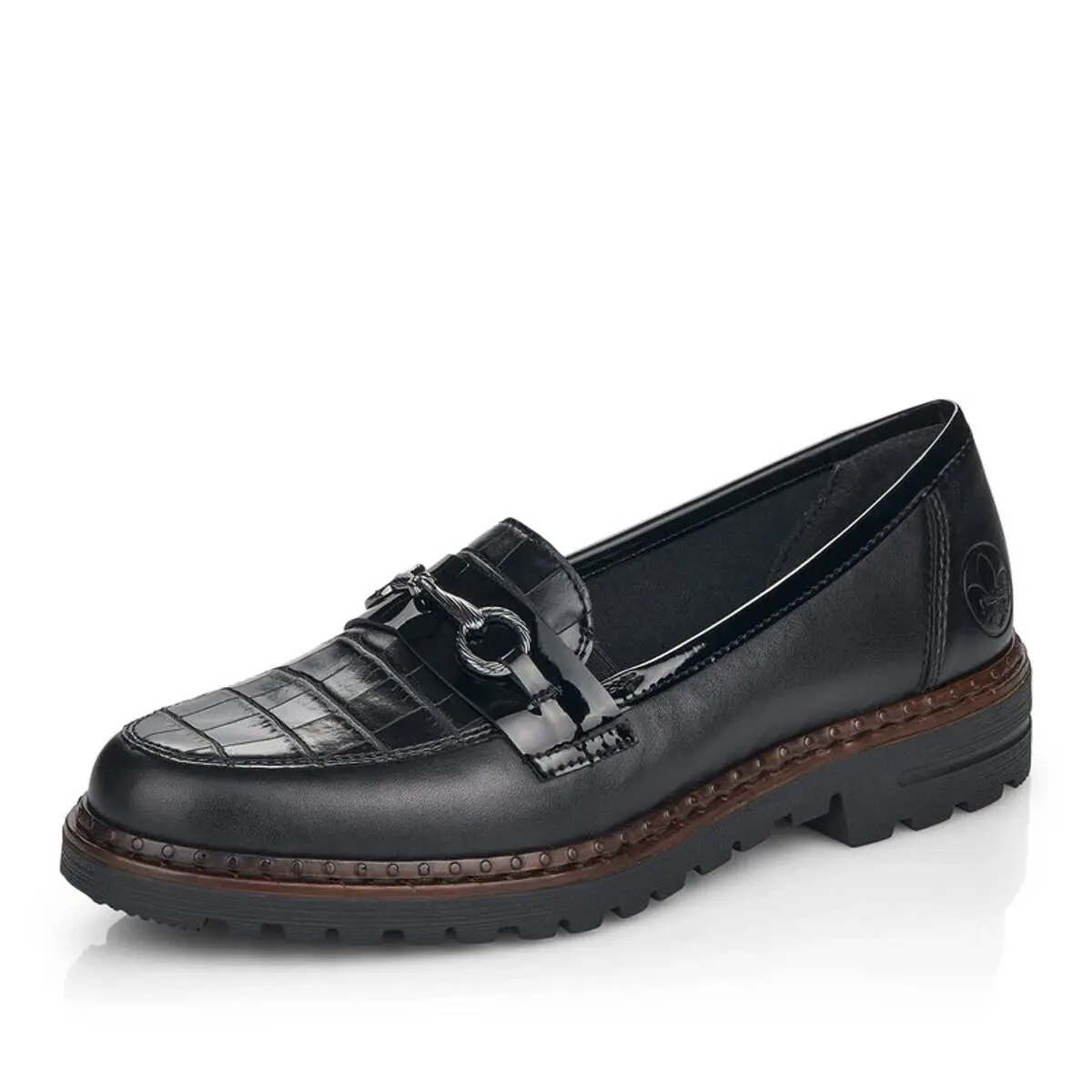 Rieker Women`s 54862-01 Ulla Black Comfortable Slip-on Loafers Size EU 40