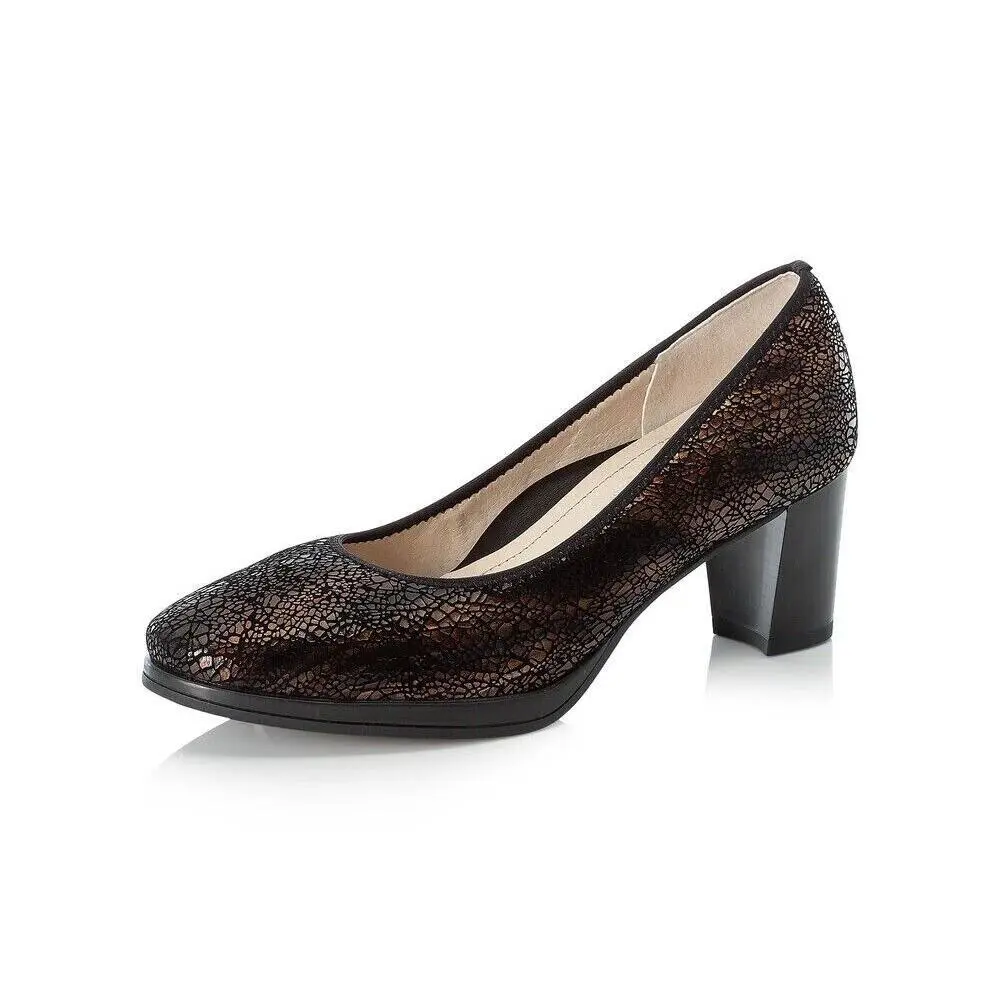 Rieker Women`s 49560-01 Round Toe Block Heel Pumps Size EU 41