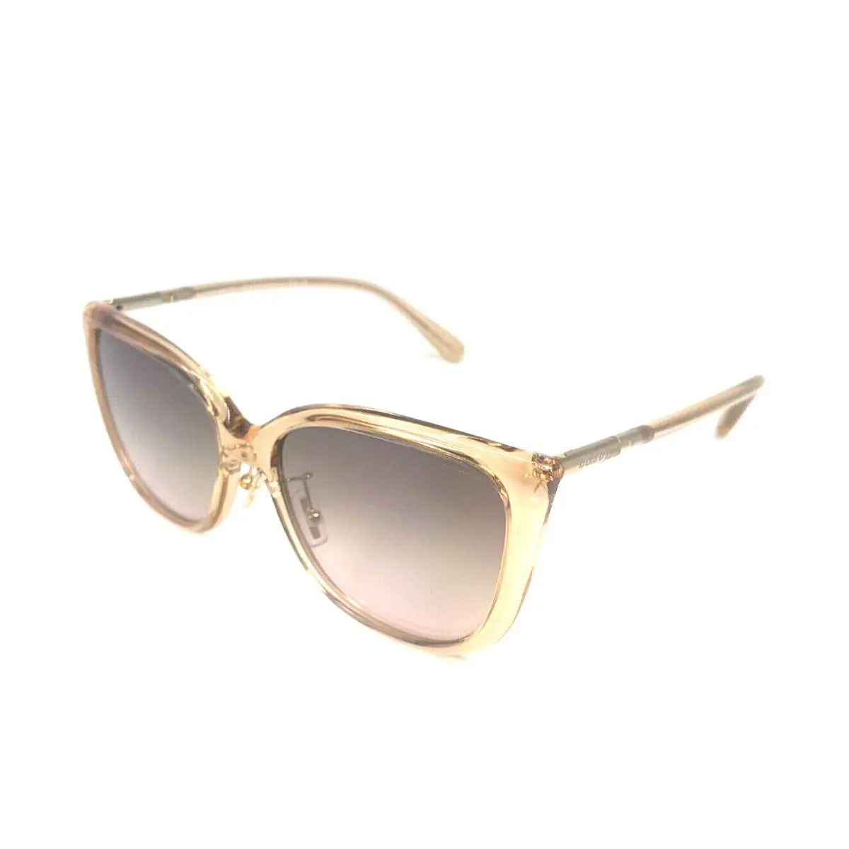 Coach HC8345 Simi Cat Eye Sunglasses Transparent Champagne Brown Gradient
