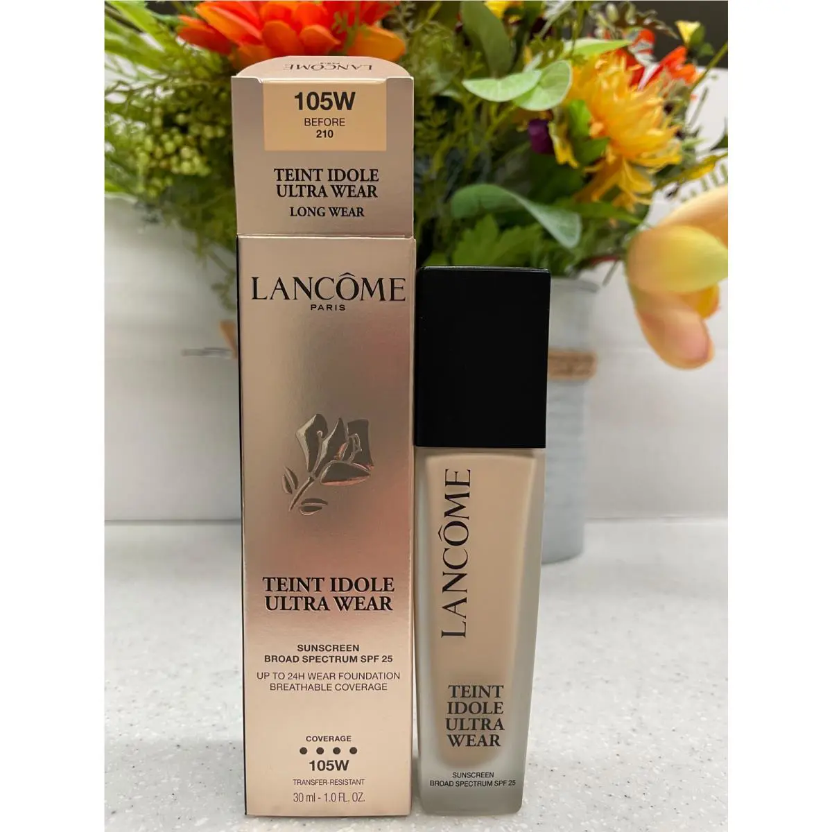 Lancome Teint Idole Ultra Wear 24H Full Coverage Foundation You Pick 105W (fair skin/warm yellow undertones) by Lancôme