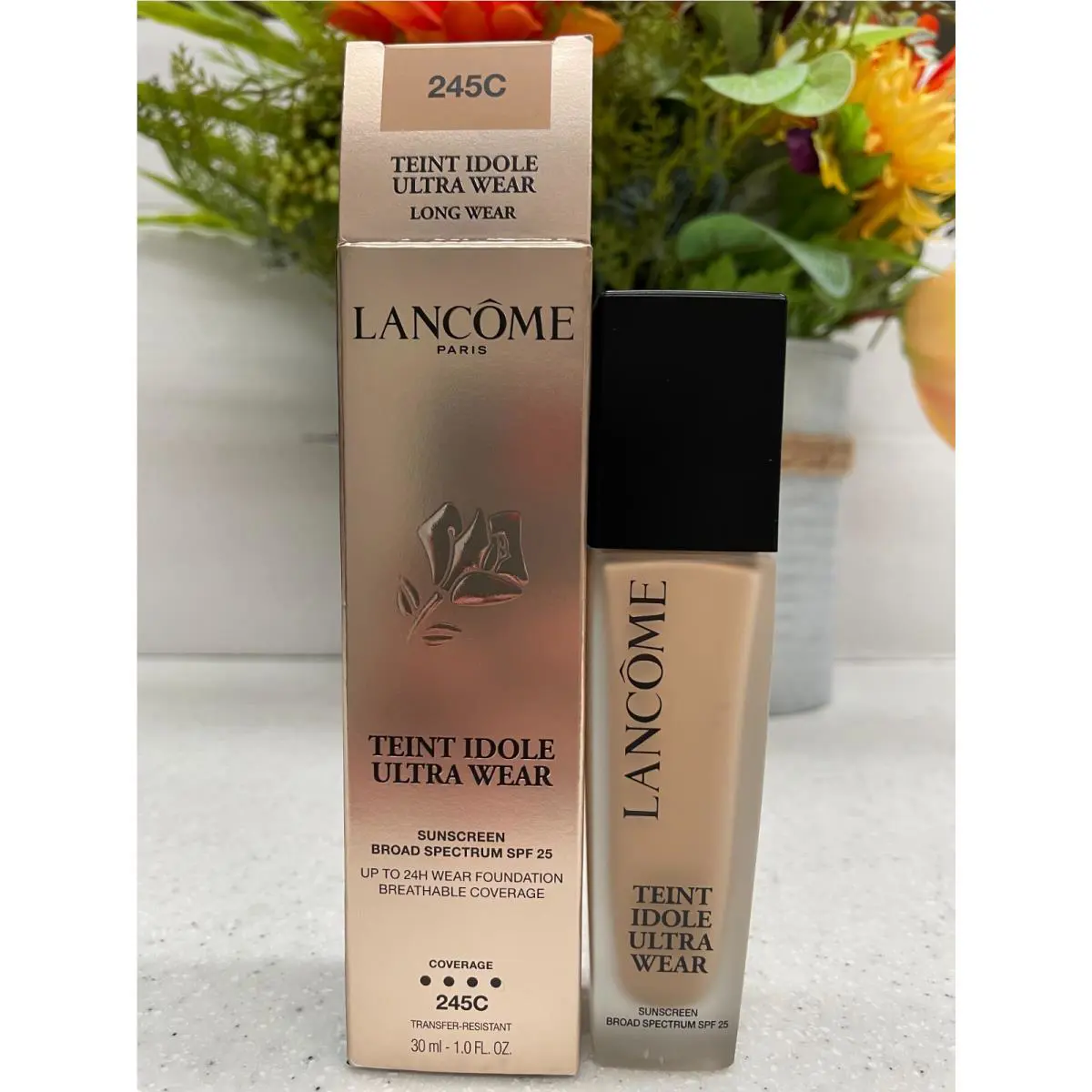 Lancome Teint Idole Ultra Wear 24H Full Coverage Foundation You Pick 245C (light-med/cool rosy undertones) by Lancôme