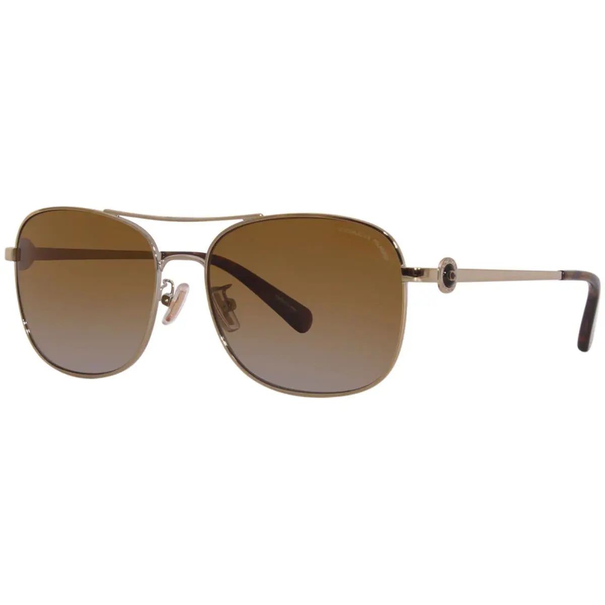 Coach C6177 HC7127 9005T5 Sunglasses Women`s Light Gold/polarized Brown 56mm