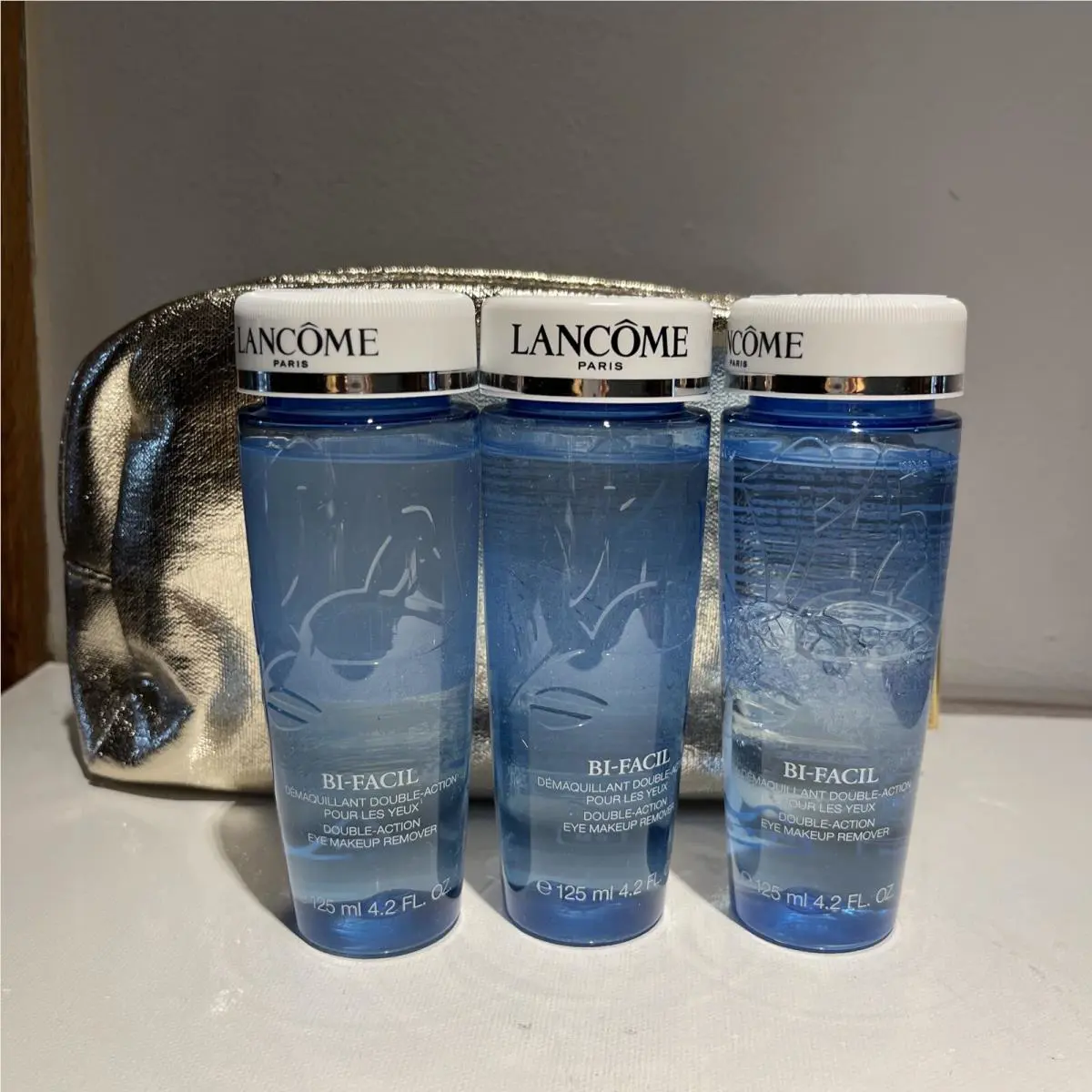 Lot of 3 Lancome Bi-facil Double Action Eye Makeup Remover 4.2oz Each