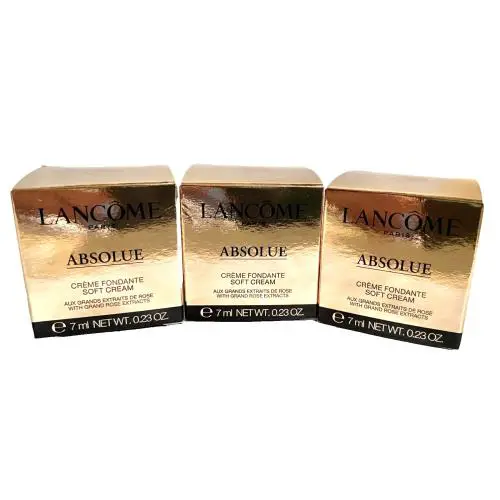3 x Lancome Absolue Fondante Soft Cream w/ Grand Rose Extracts 0.23 oz/7ml Each