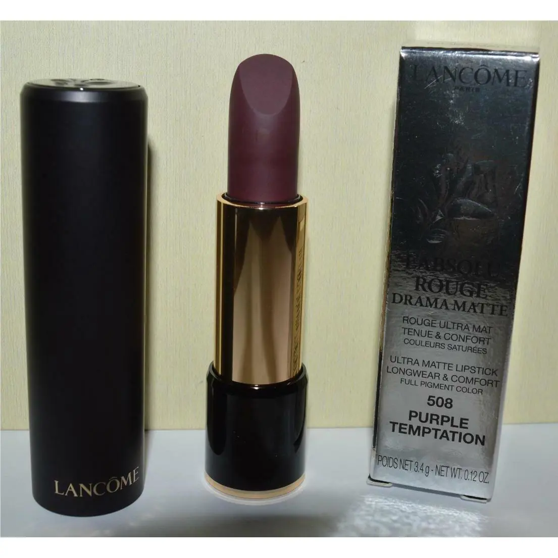 Lancome Purple Temptation 508 L`absolu Rouge Drama Matte Lipstick Full Size