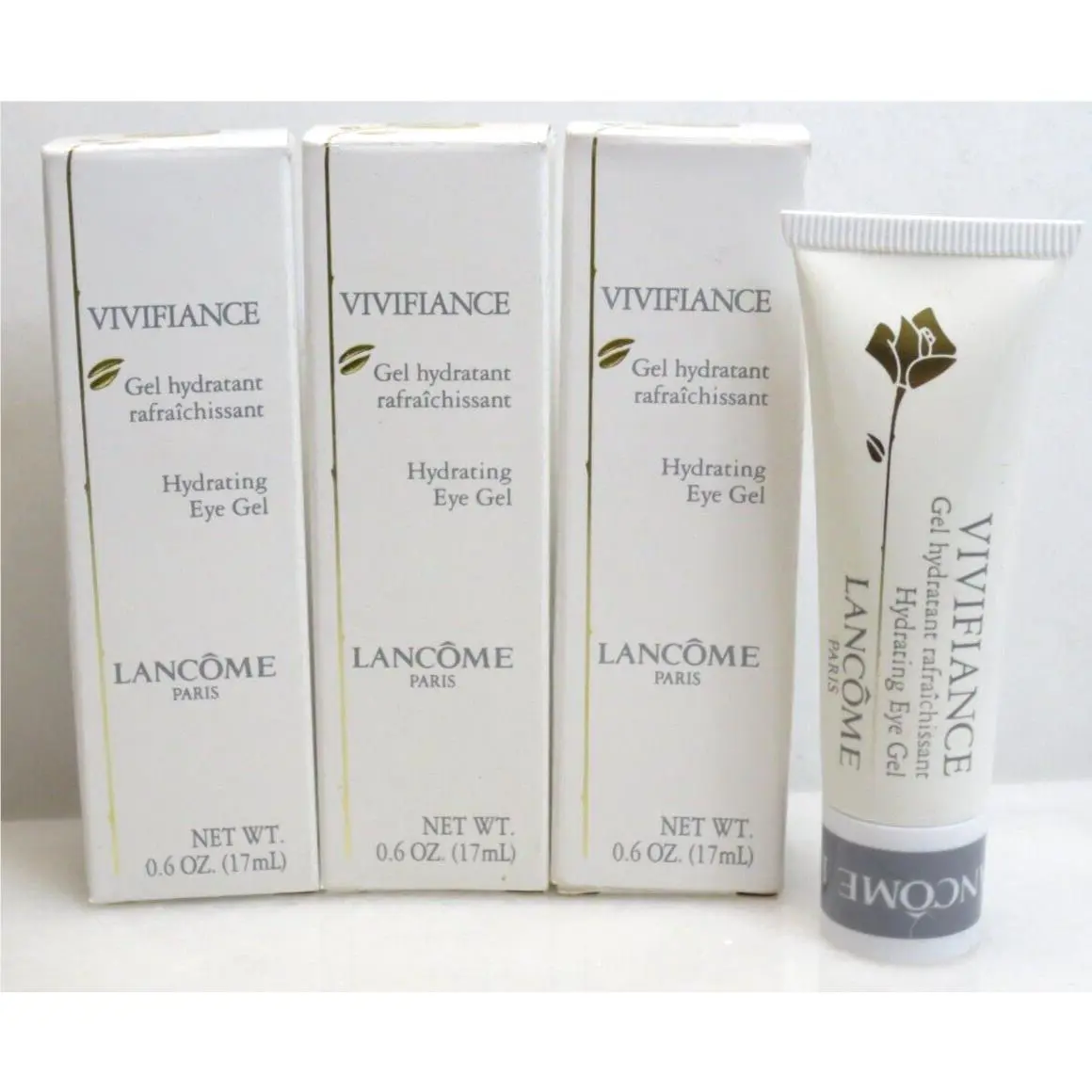 Lancome Vivifiance Hydrating Eye Gel 0.6 OZ Lot OF 3