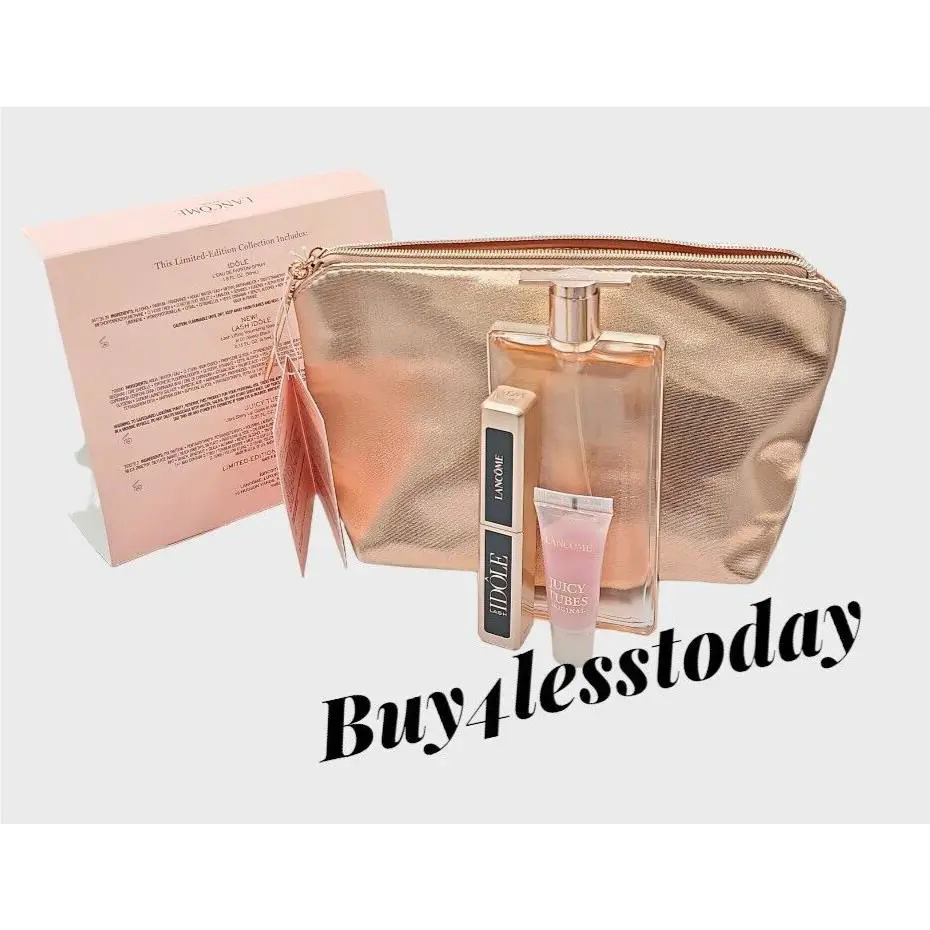 Lancome Idole 4pc Gift Set 1.7 oz Edp + Mascara + Juicy Tubes + Cosmetic Bag