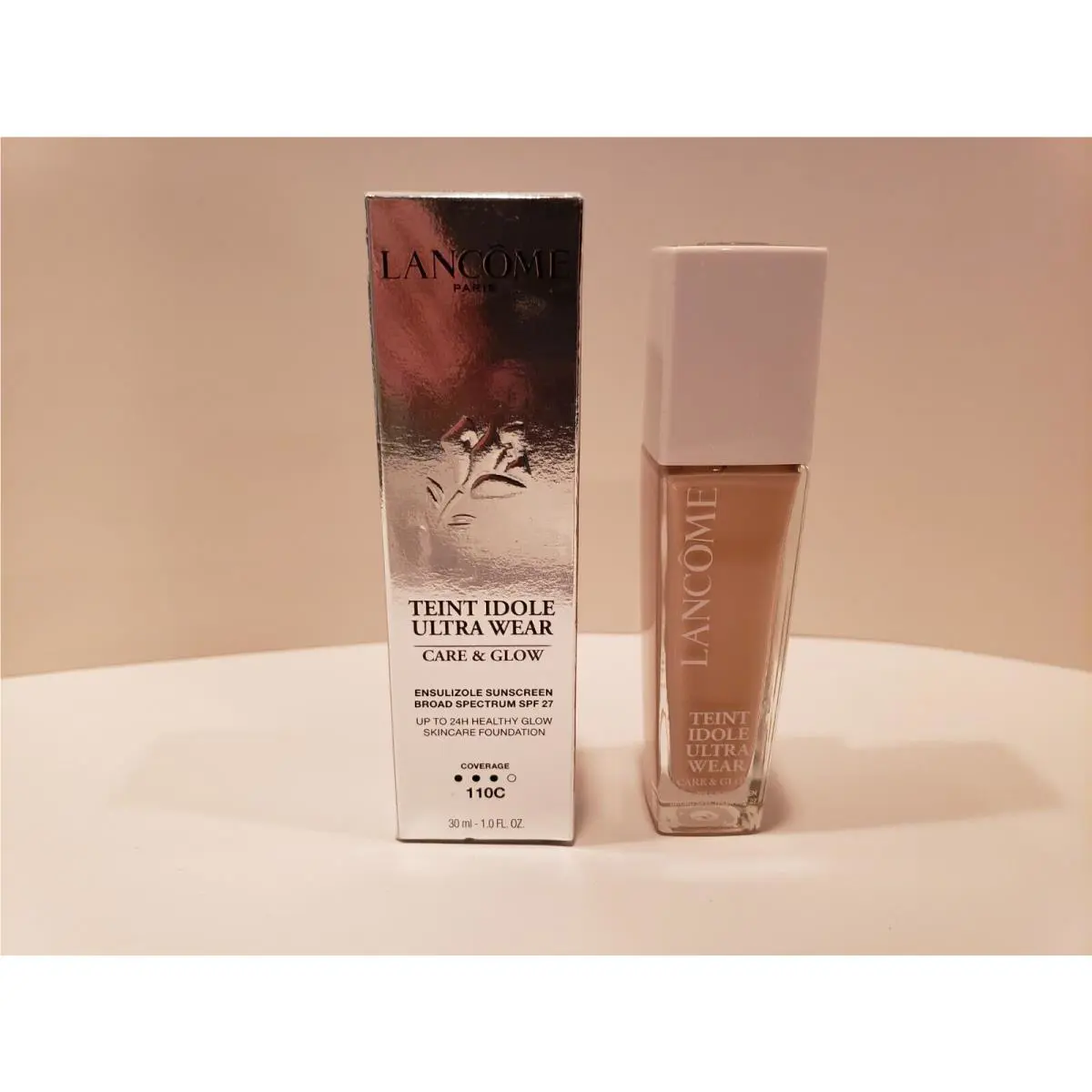 Lancome Teint Idole Ultra Wear Care Glow Foundation Spf 27 110C 07/2027