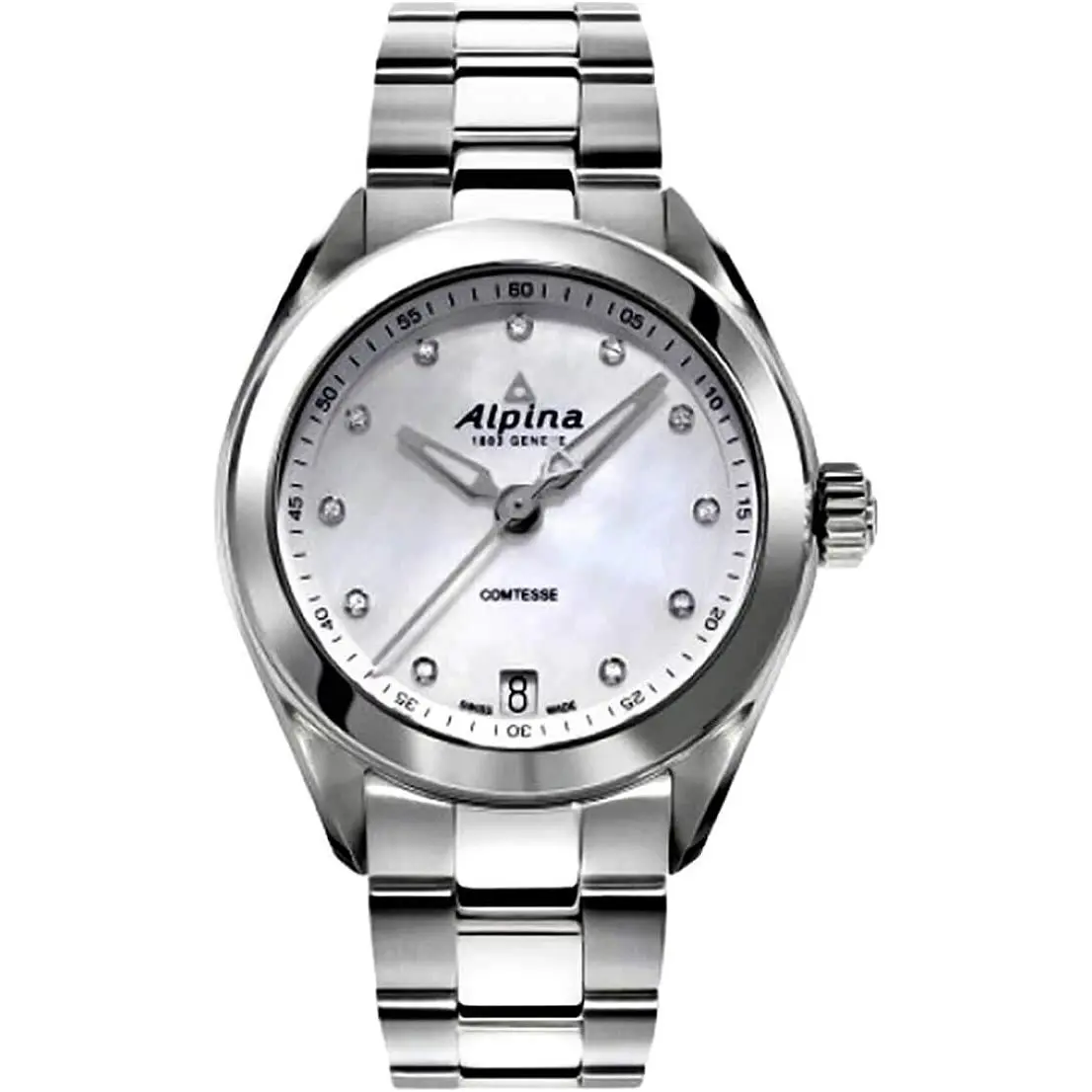 Alpina Comtesse Stainless Mop Diamond Dial Women`s Watch