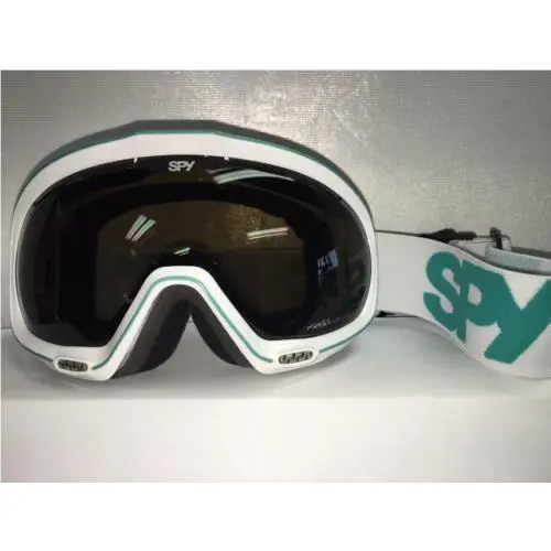 Spy Optic Bias Winter Ski Snow Boarding Goggles - Various Multicolor White Shiny w Green Detail-Bronze Lens by SPY Optics