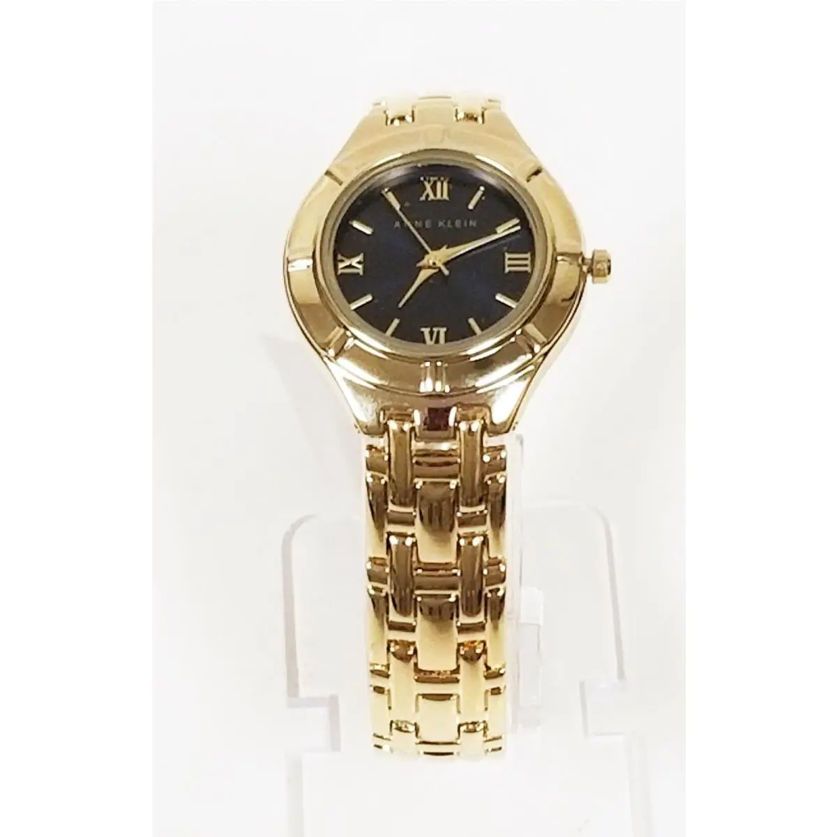 Anne Klein Gold Tone Navy Blue Dial Roman `S Bracelet Watch AK/2020