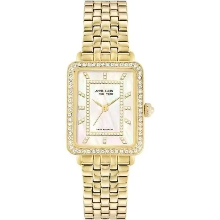 Anne Klein York - Mother-of-pearl Crystal Accented Gold Watch