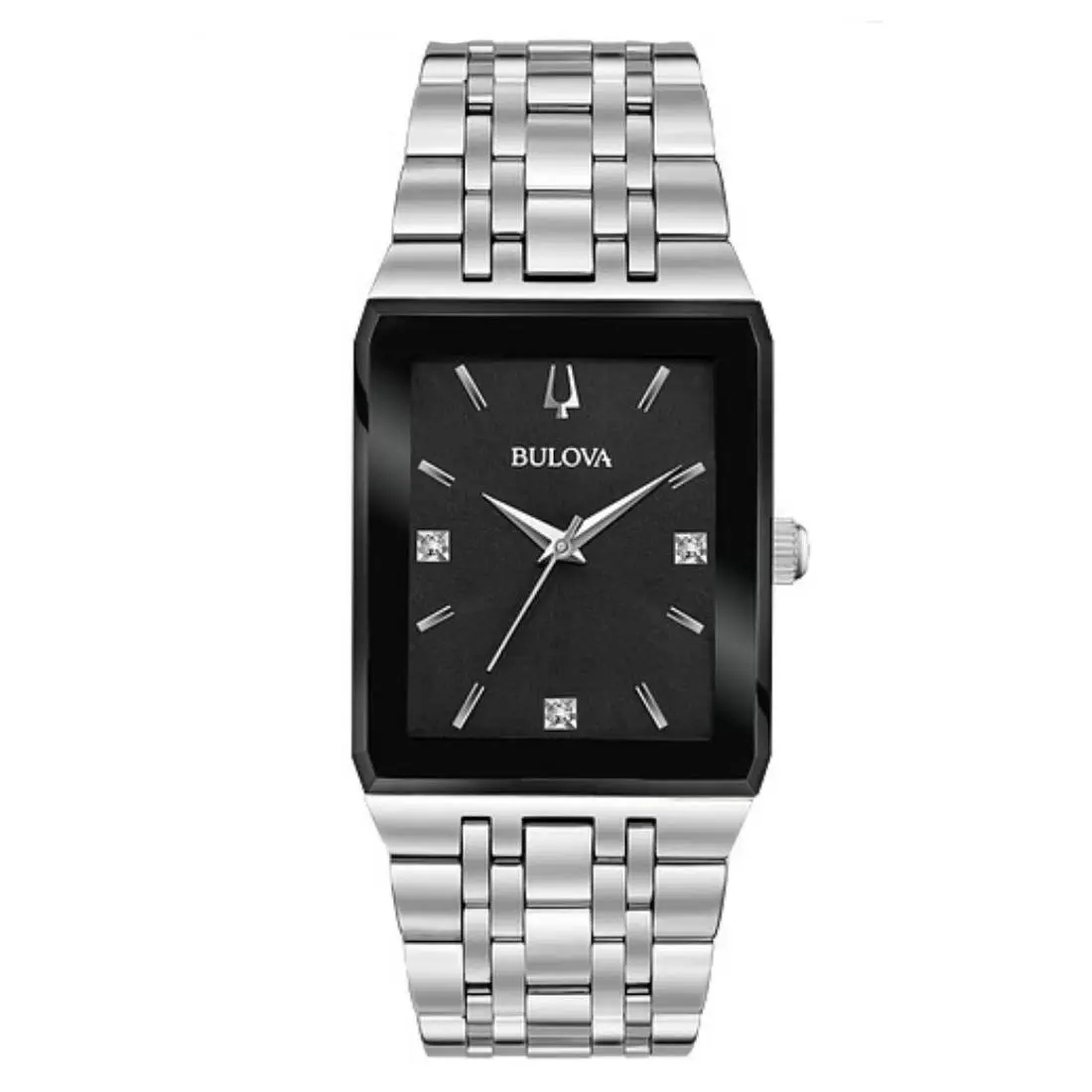Bulova Quadra Men`s Black Dial Quartz Watch 96D145