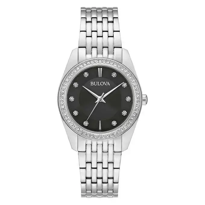 Bulova Ladies Classic Crystal 31mm Stainless Steel Quartz Watch 96L317